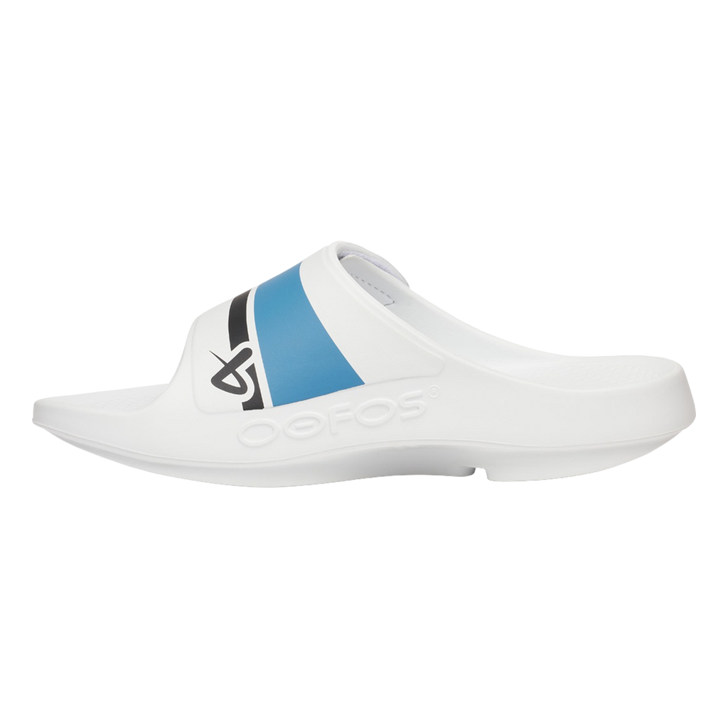 S25 BAUER OOFOS SPORT FLEX SLIDE JUNIOR WHITE/BLUE