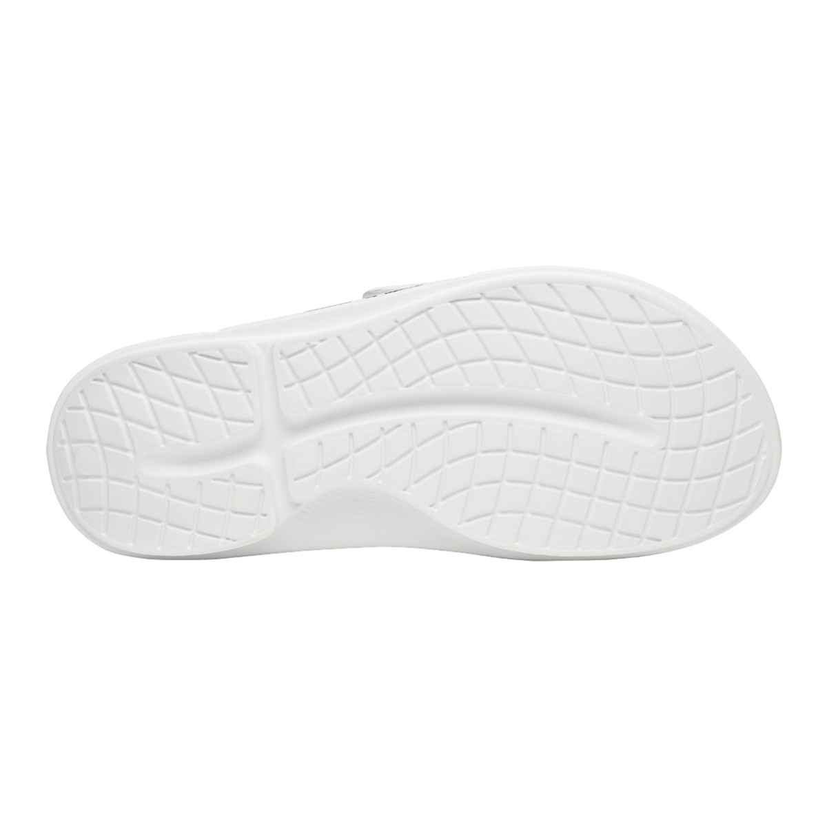 S25 BAUER OOFOS SPORT FLEX SLIDE SENIOR WHITE/BLUE